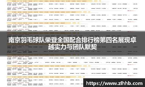 南京羽毛球队荣登全国配合排行榜第四名展现卓越实力与团队默契